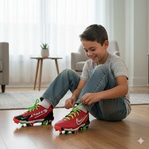 Nike Trout 7 TD Youth Baseball Cleats Red Green Black - Size 5Y